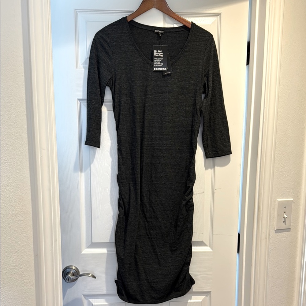 NWT Express Black 3/4 Sleeve Bodycon Dress